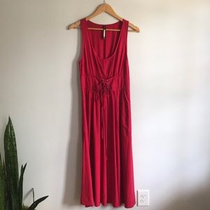 Anthro Plenty by Tracy Reese Red Corset Long Dress 6